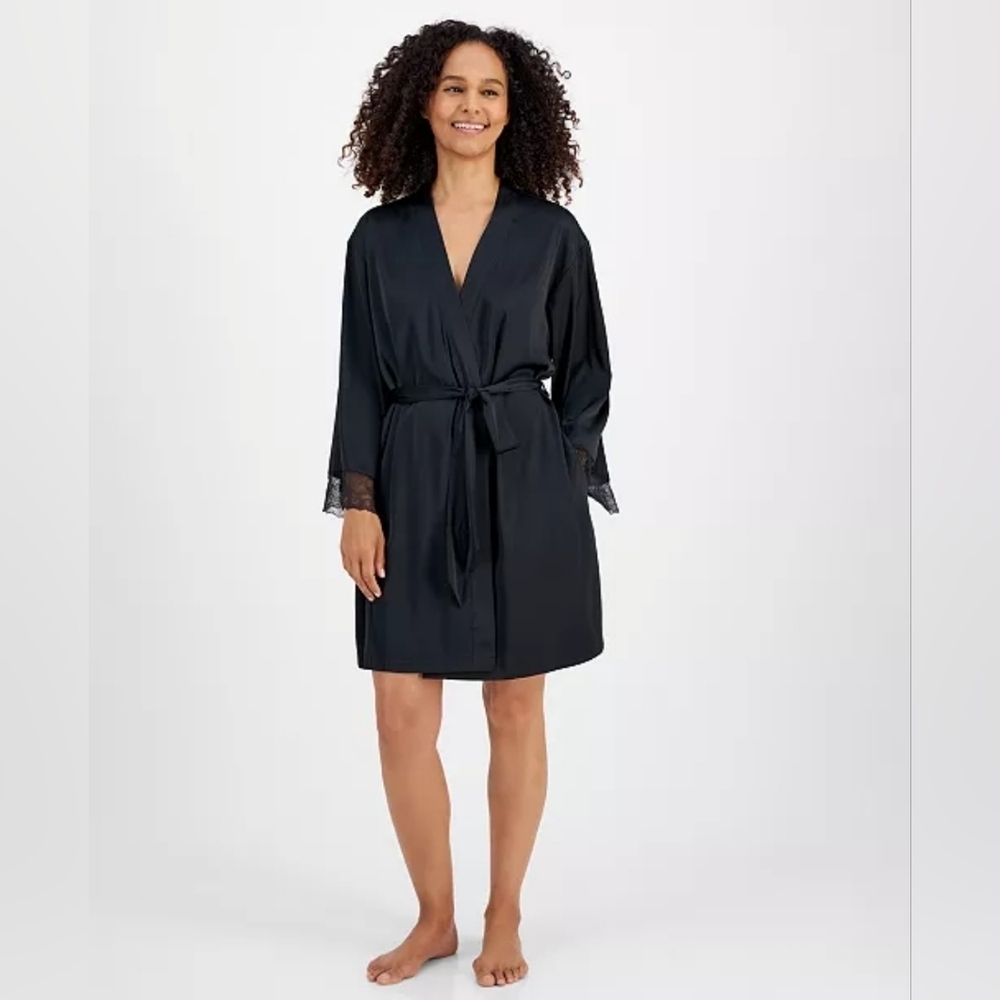 NWT Inc Lace Trim Satin Robe Size Xl